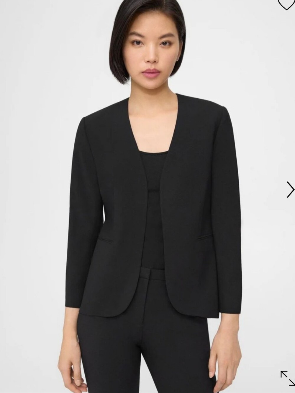 Theory Lindraya Admiral Black Crepe Blazer - size 8